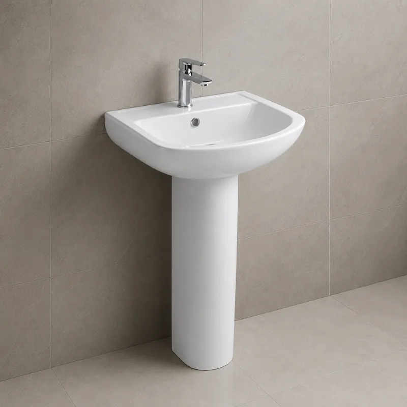 Wall Hung Basin with Full pedestal — view 1
